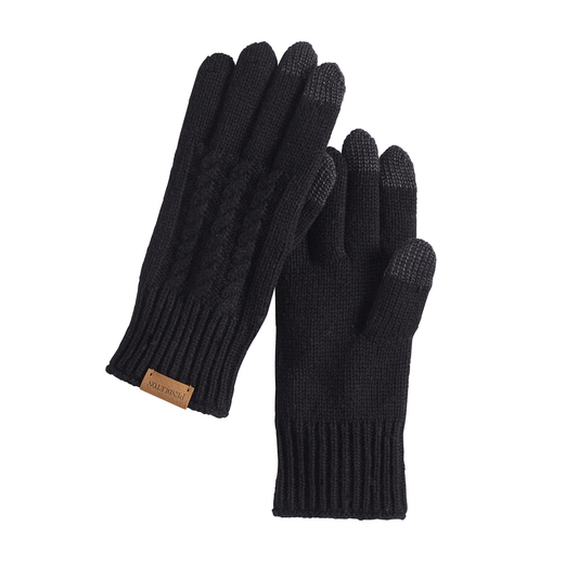Pendleton Cable Knit Texting Gloves - Black