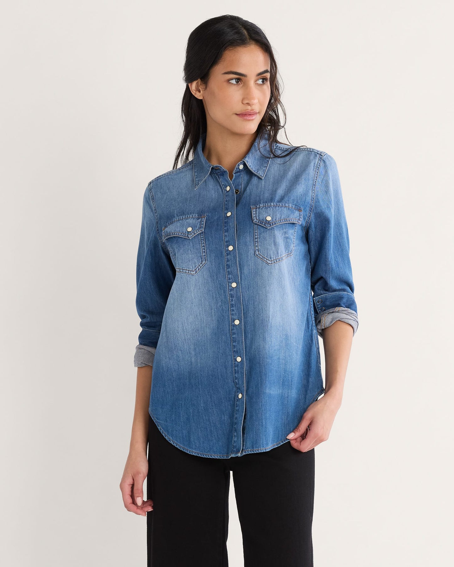 Pendleton Women's Chambray Gambler Shirt - Medium Blue