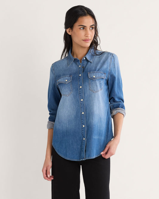 Pendleton Women's Chambray Gambler Shirt - Medium Blue
