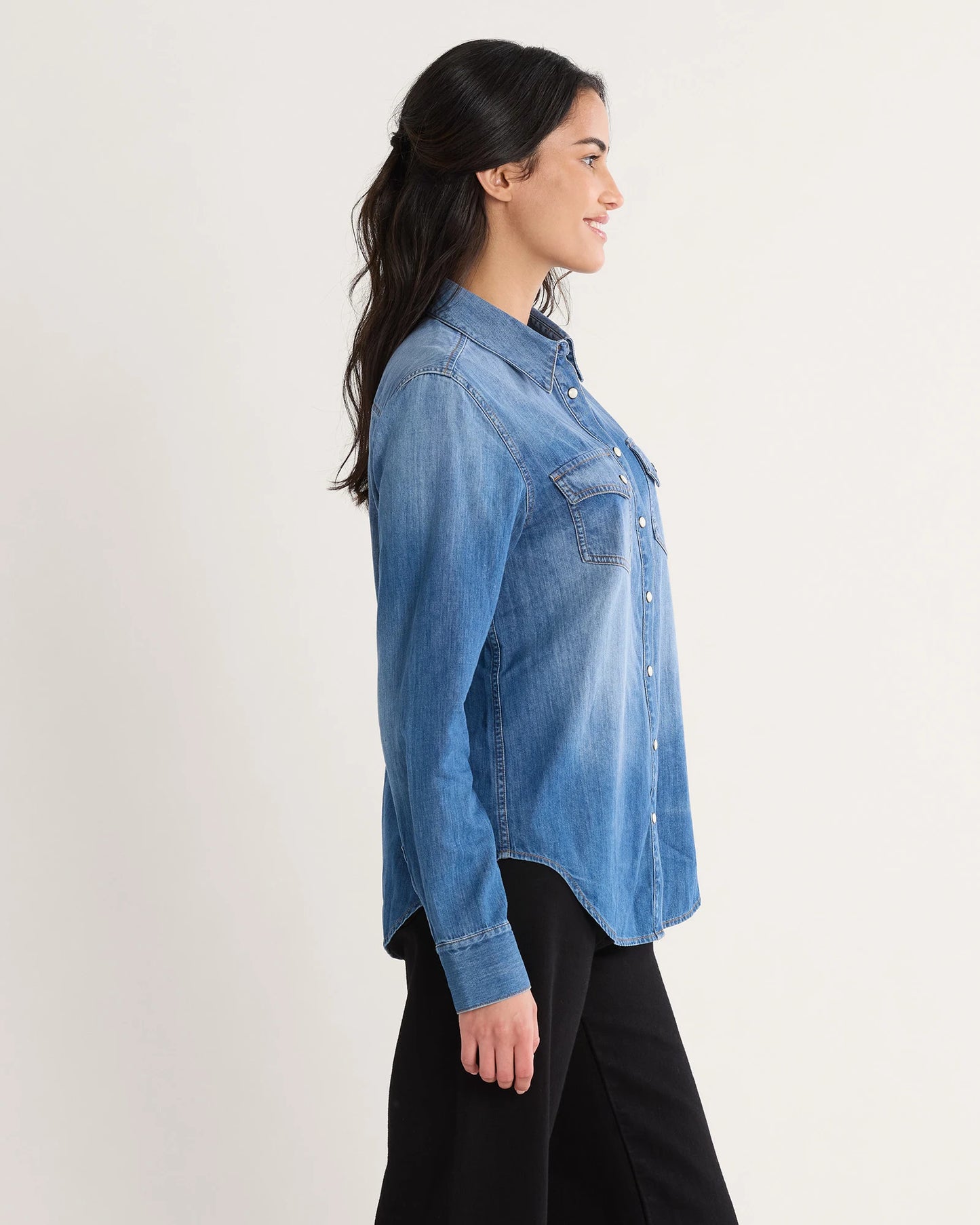 Pendleton Women's Chambray Gambler Shirt - Medium Blue