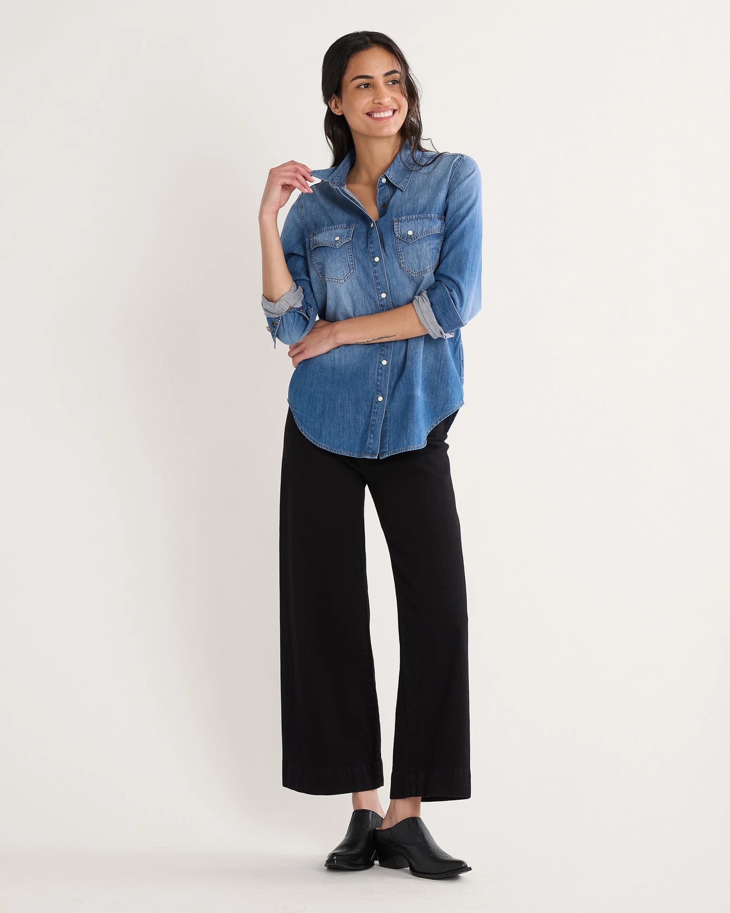 Pendleton Women's Chambray Gambler Shirt - Medium Blue