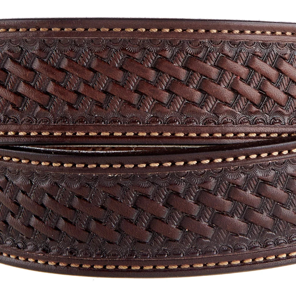 Texas Saddlery Basket Stamped Leather Belt