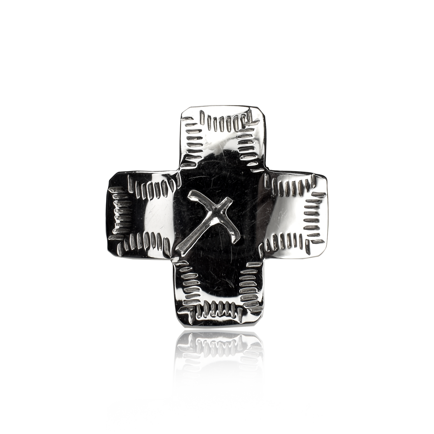German Silver Stamped Cross Ring by Don and Doneeta Nowlin