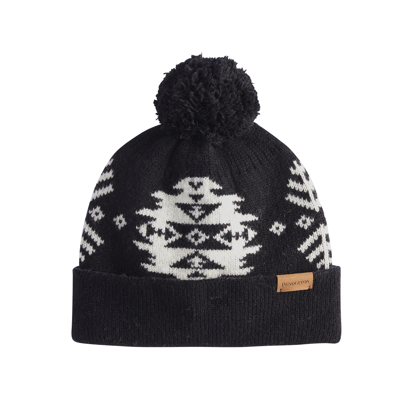 Pendleton Lambswool Hat with Pom Pom - Black Luminaria