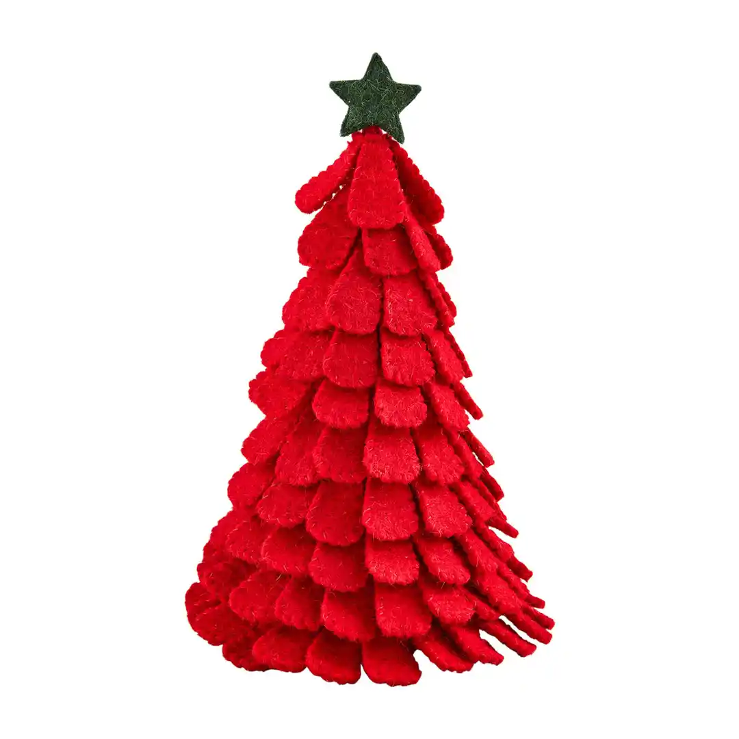 Medium Farm Christmas Red Felt Tree Sitter