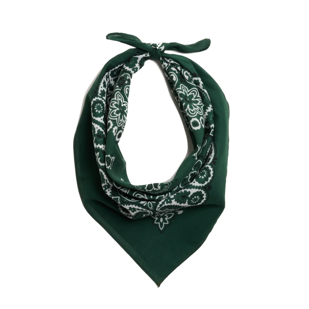 100% Cotton Dark Green Bandana