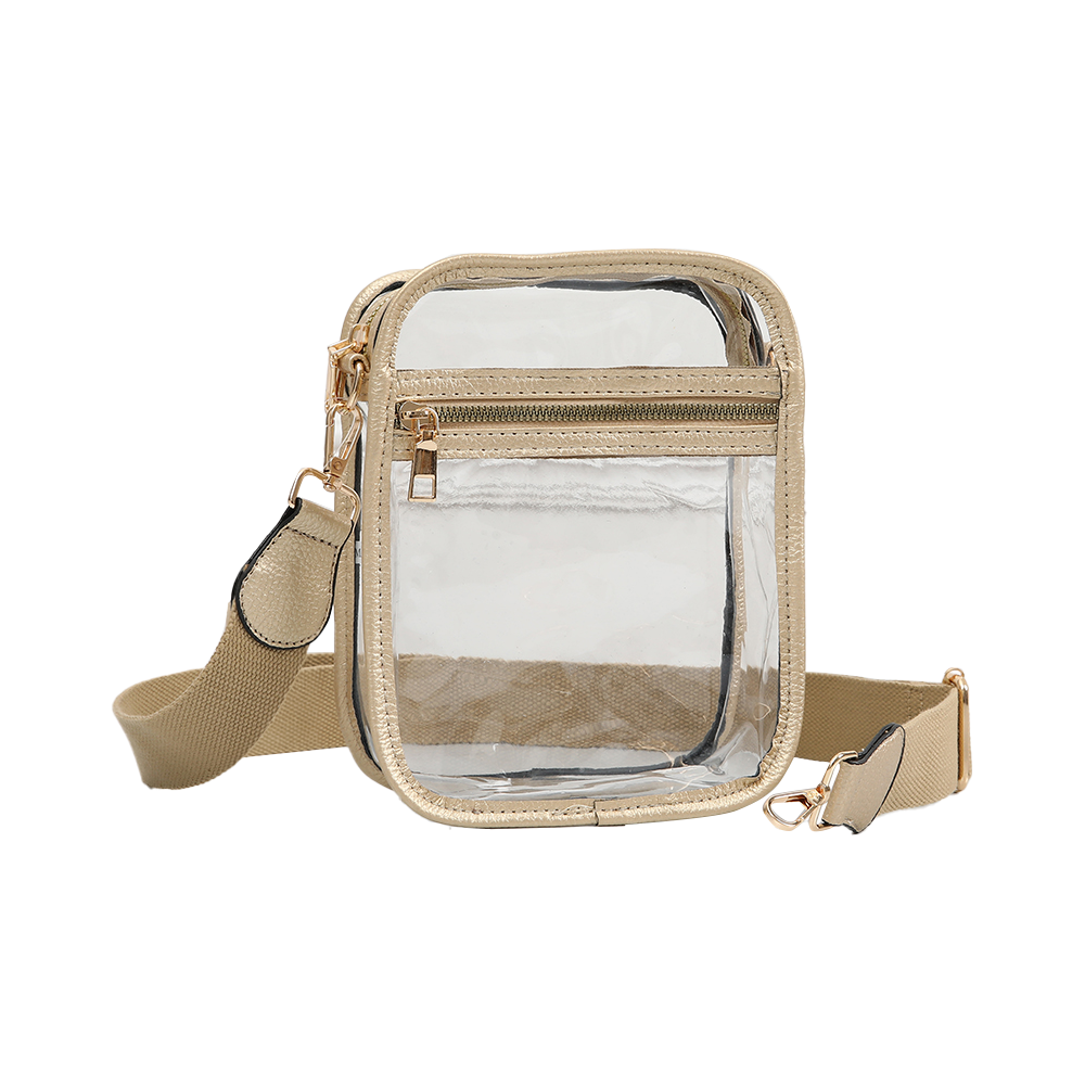 Clear Square Crossbody Stadium Bag - Gold