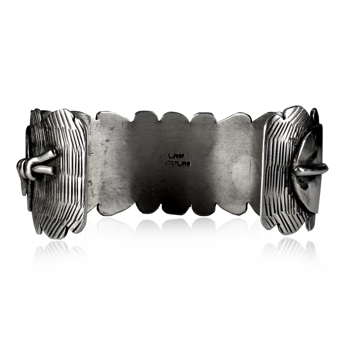 Sterling Silver Spirit Feather Cuff by Lorenzo Juan