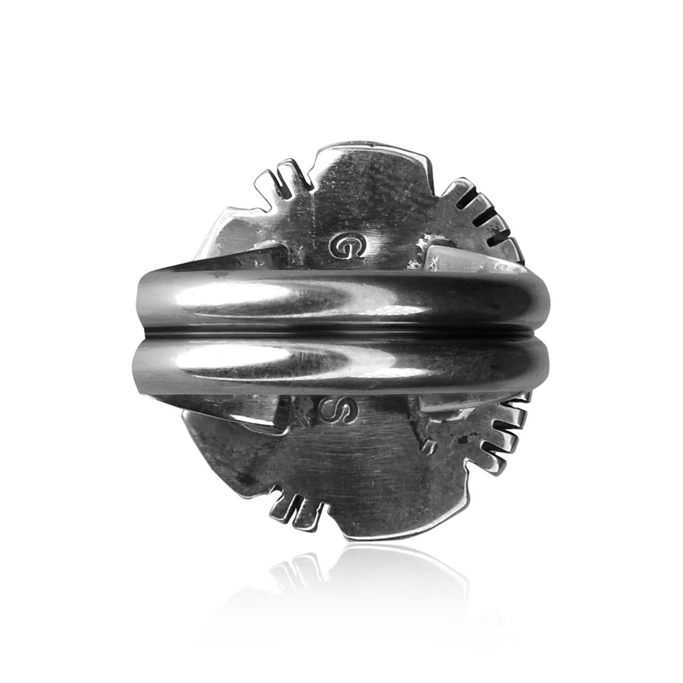 Kingston Turquoise Ring with Hand-Sawed Edges by Glenn & Irene Sandoval