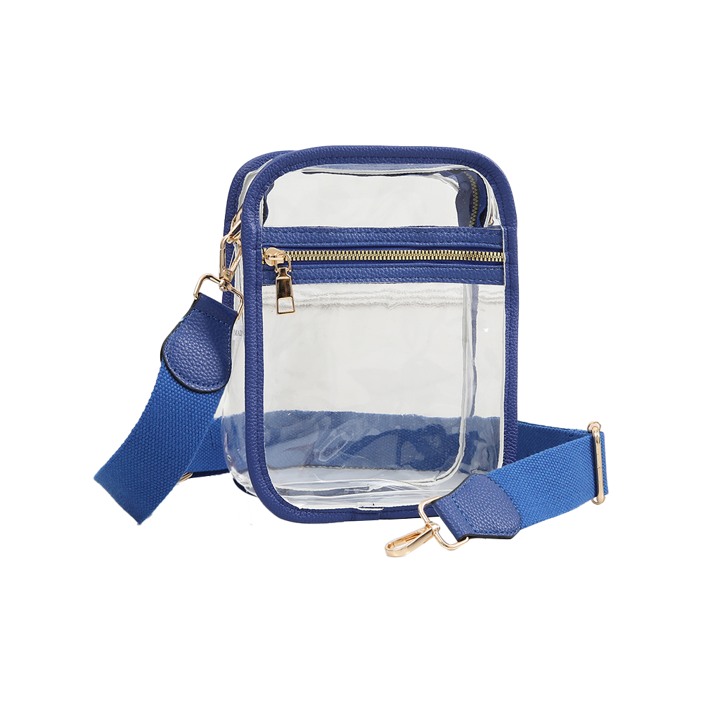Clear Square Crossbody Stadium Bag - Blue