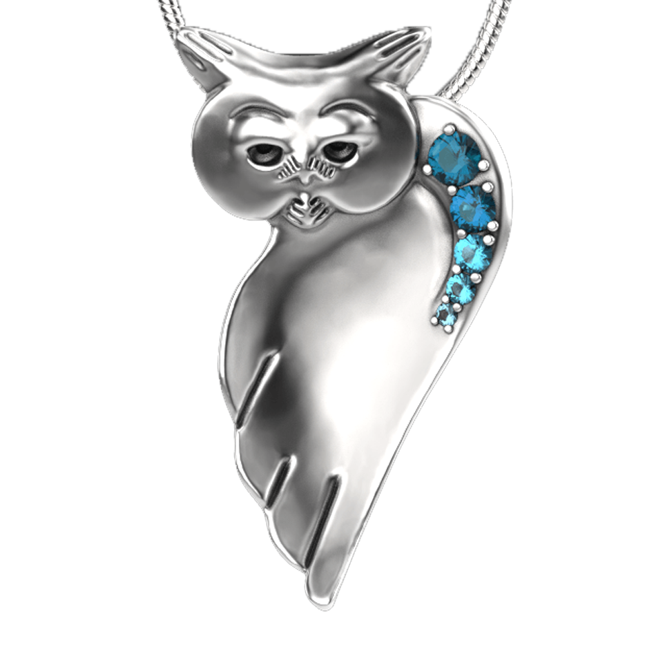 Arctic Ghost Necklace - Sterling Silver with London Blue Topaz, Blue Topaz, Swiss Blue Topaz & Diamond