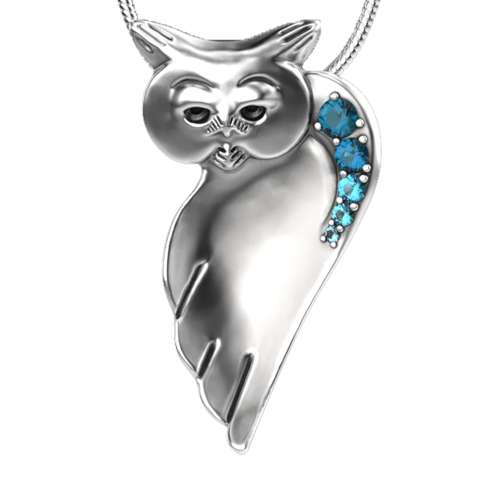 Arctic Ghost Necklace - Sterling Silver with  London Blue Topaz, Blue Topaz, Swiss Blue Topaz & Diamond