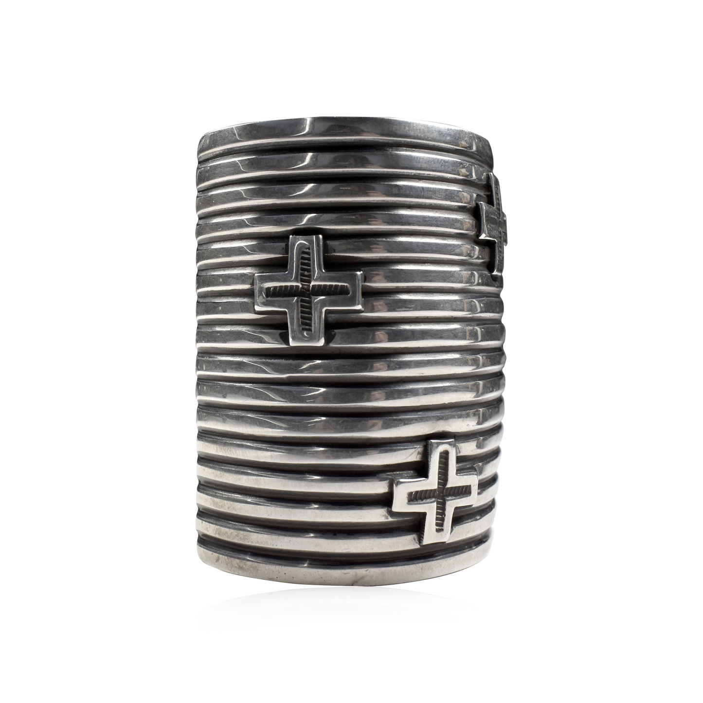 Sterling Silver Crosses Cuff by Andy Cadman