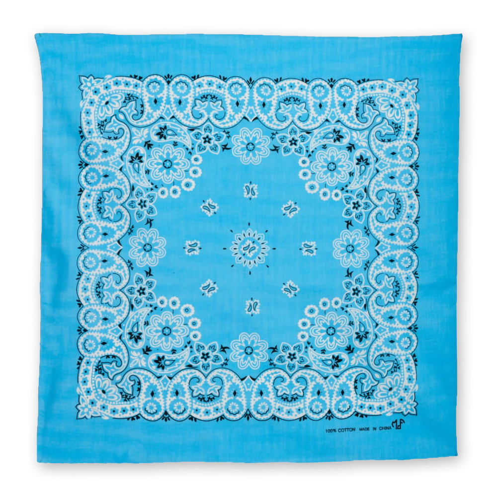 100% Cotton Light Blue Bandana