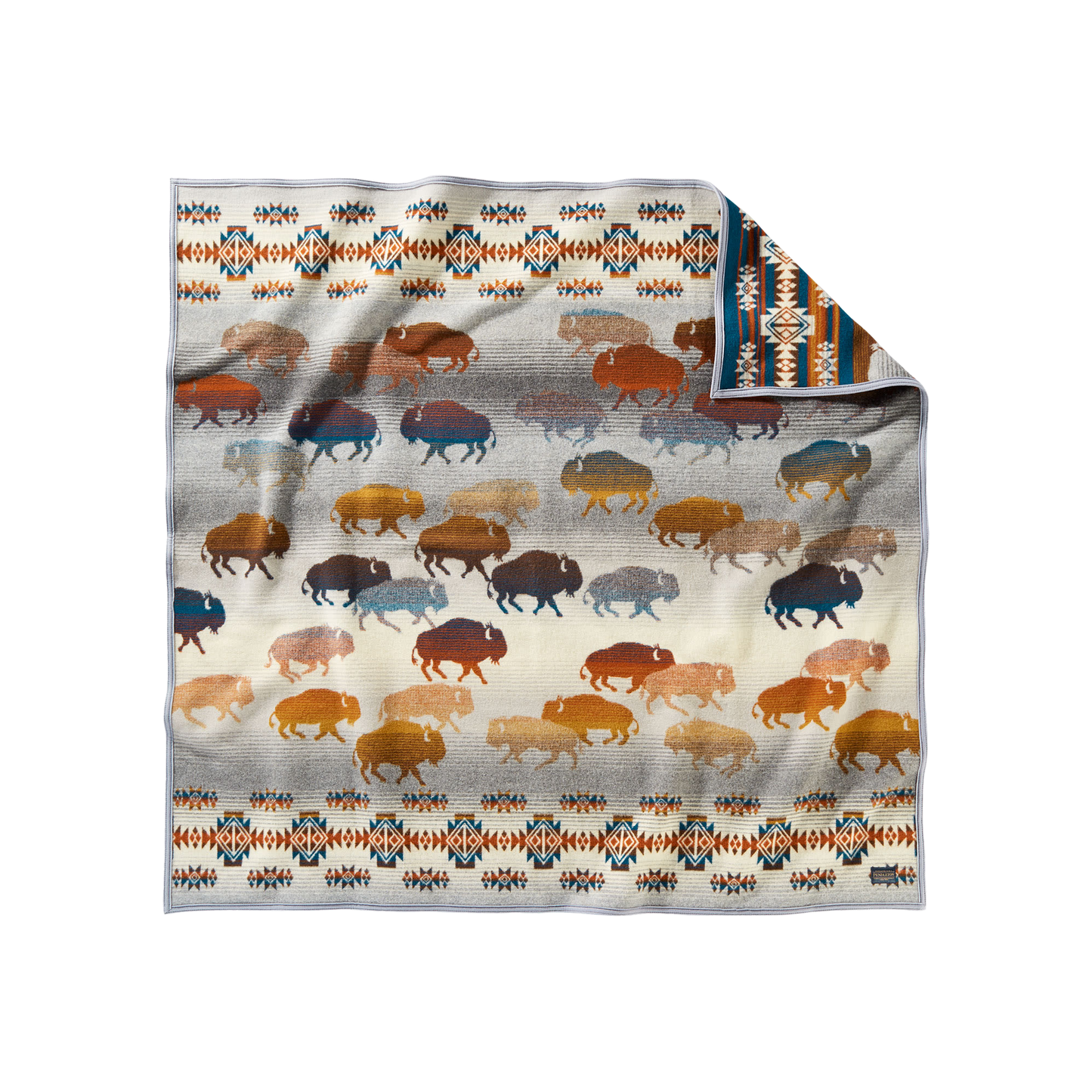 Pendleton Prairie Rush Hour Throw - Grey Buffalo