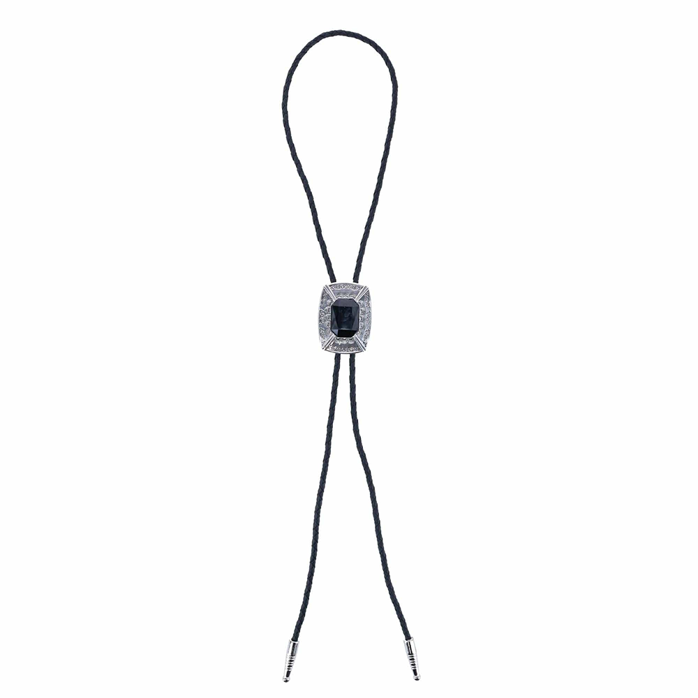 Black Gem Western Bolo Tie