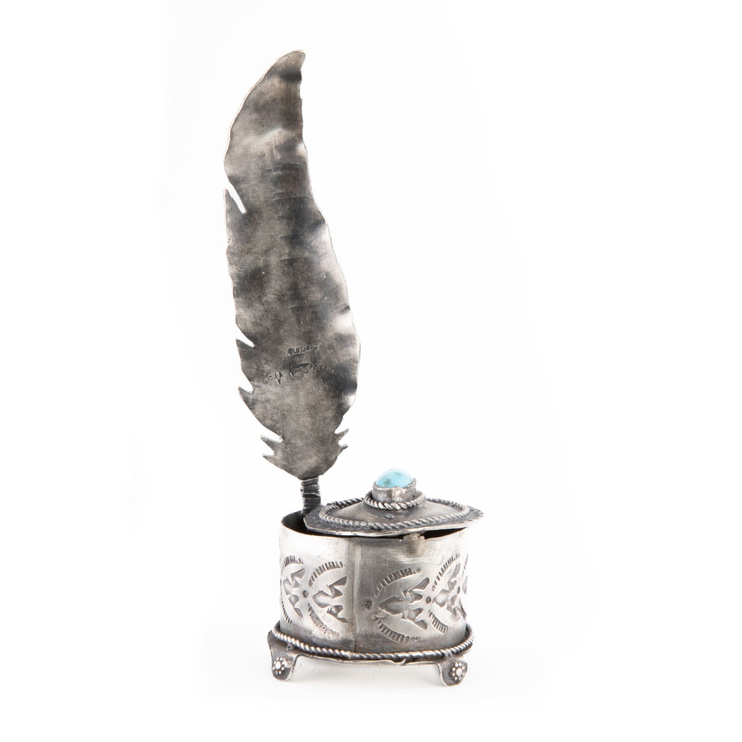 Replica Silver Inkwell and Quill Pen by Tawney Willie