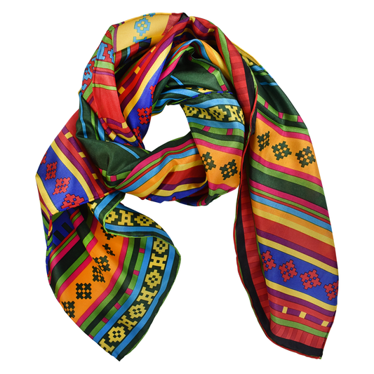 #18 Southwest Serape Silk Scarf