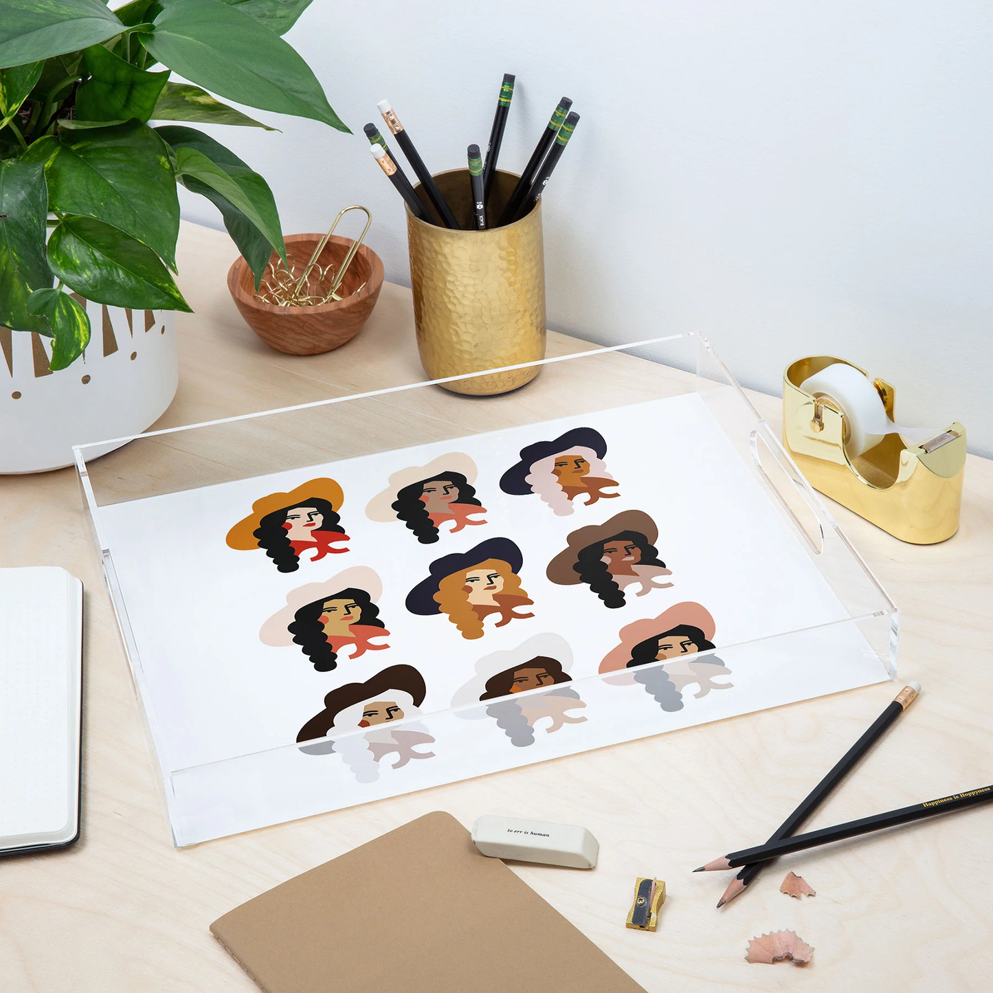 Multi-Culture Cowgirls Acrylic Tray