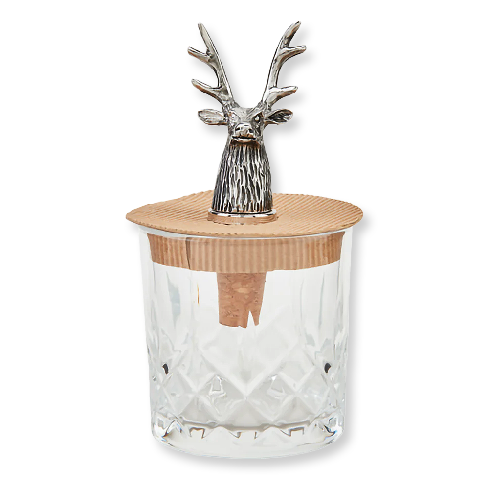 Antler Glass & Bottle Stopper Set