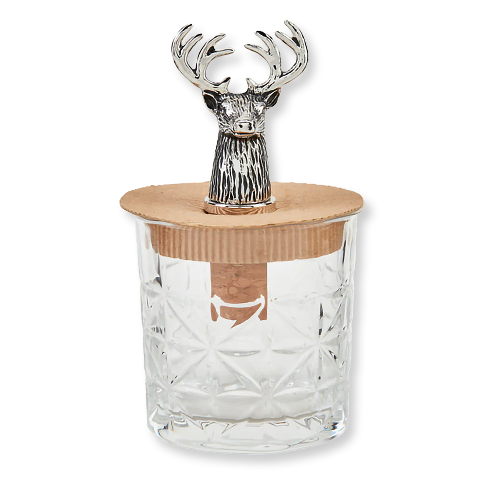 Antler Glass & Bottle Stopper Set