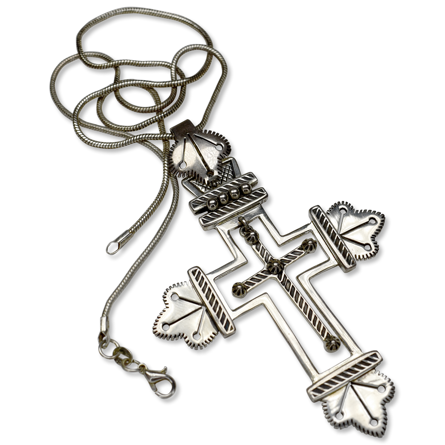 Articulated Budded Cross Pendant with Chain by Michael Thompson