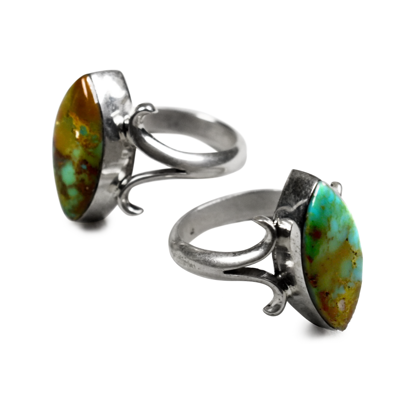 Bisbee Turquoise Marquis Ring with Flourished Prongs