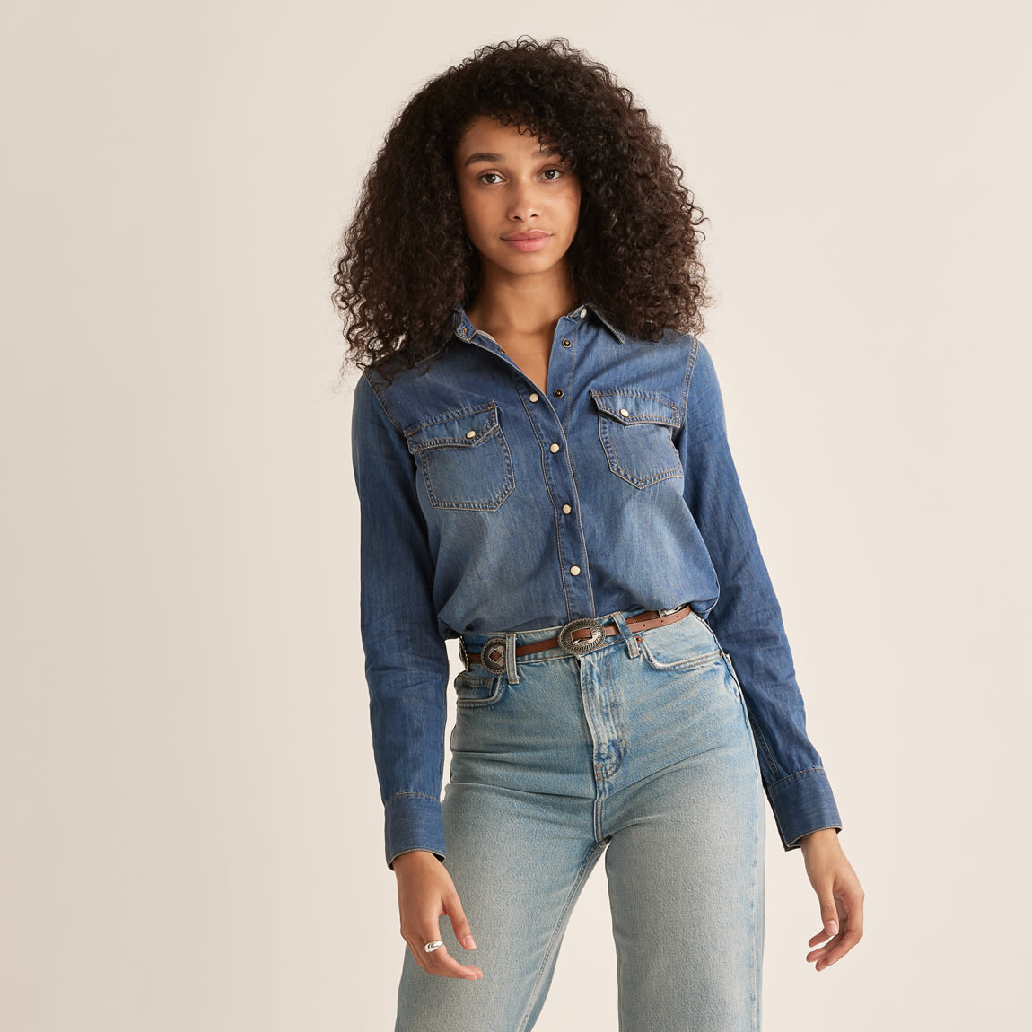 Pendleton Women's Chambray Gambler Shirt - Medium Blue
