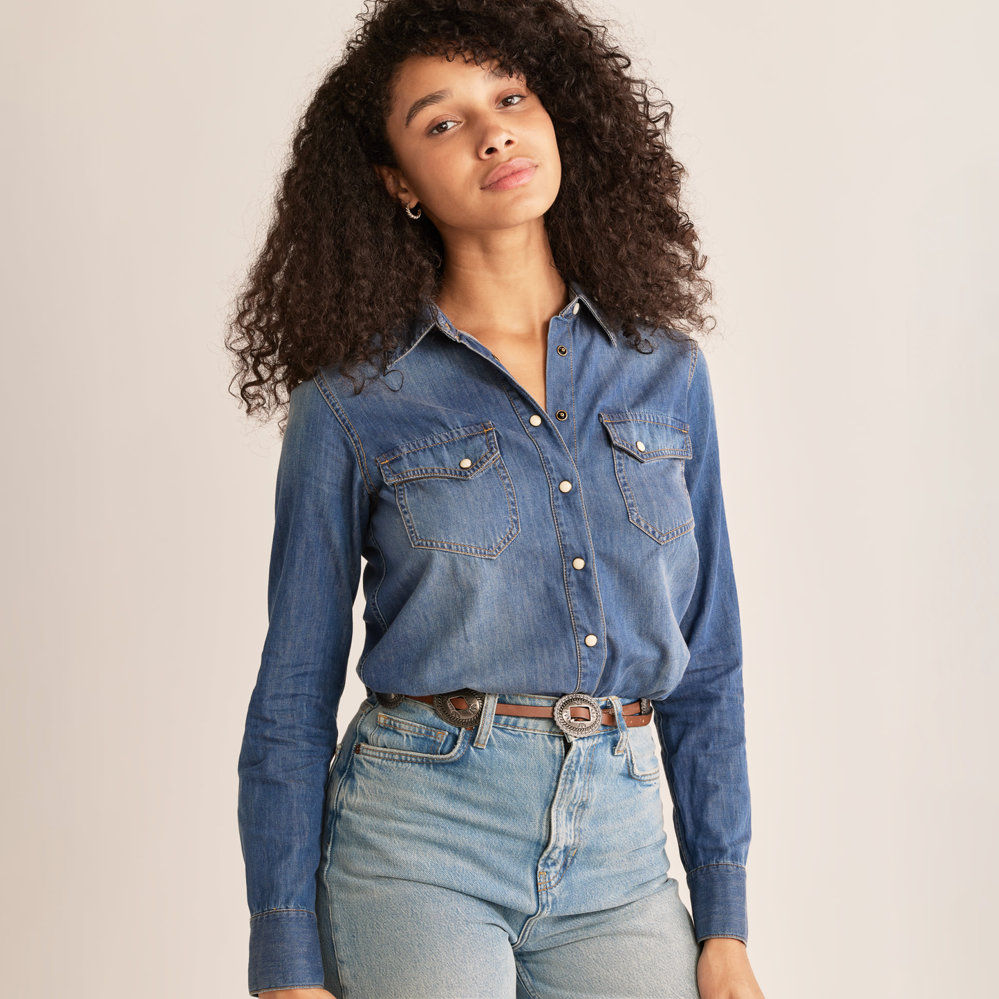 Pendleton Women's Chambray Gambler Shirt - Medium Blue