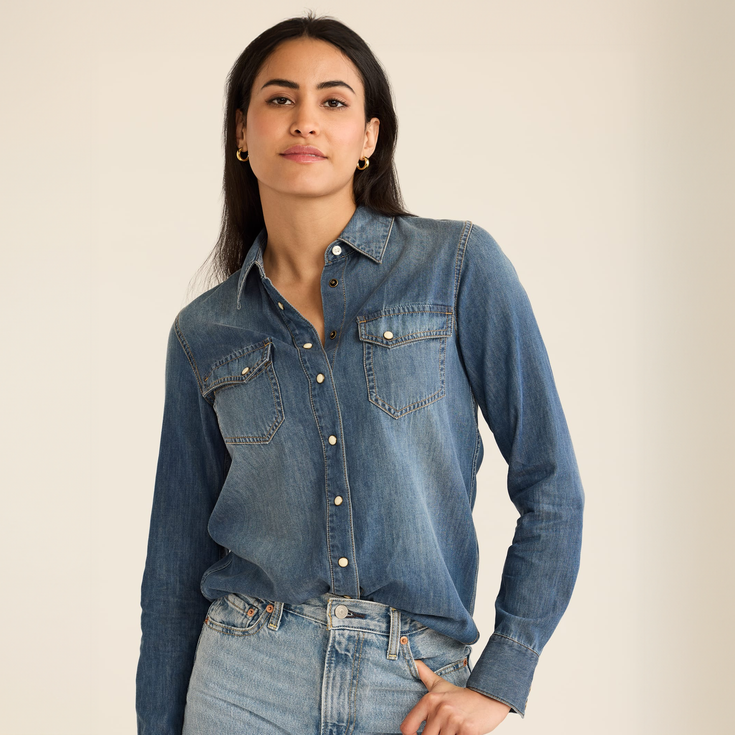Pendleton Women's Chambray Gambler Shirt - Medium Blue