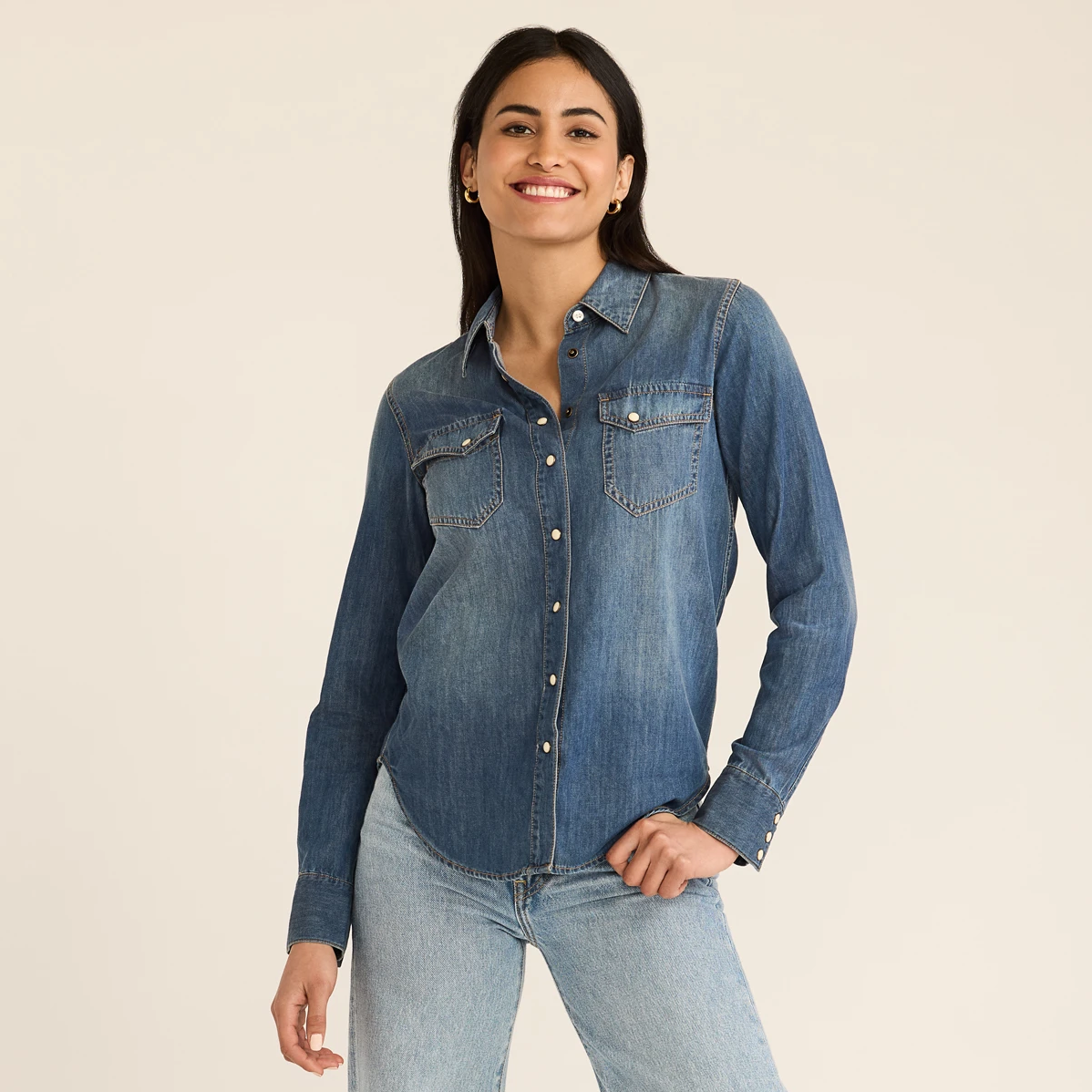 Pendleton Women's Chambray Gambler Shirt - Medium Blue