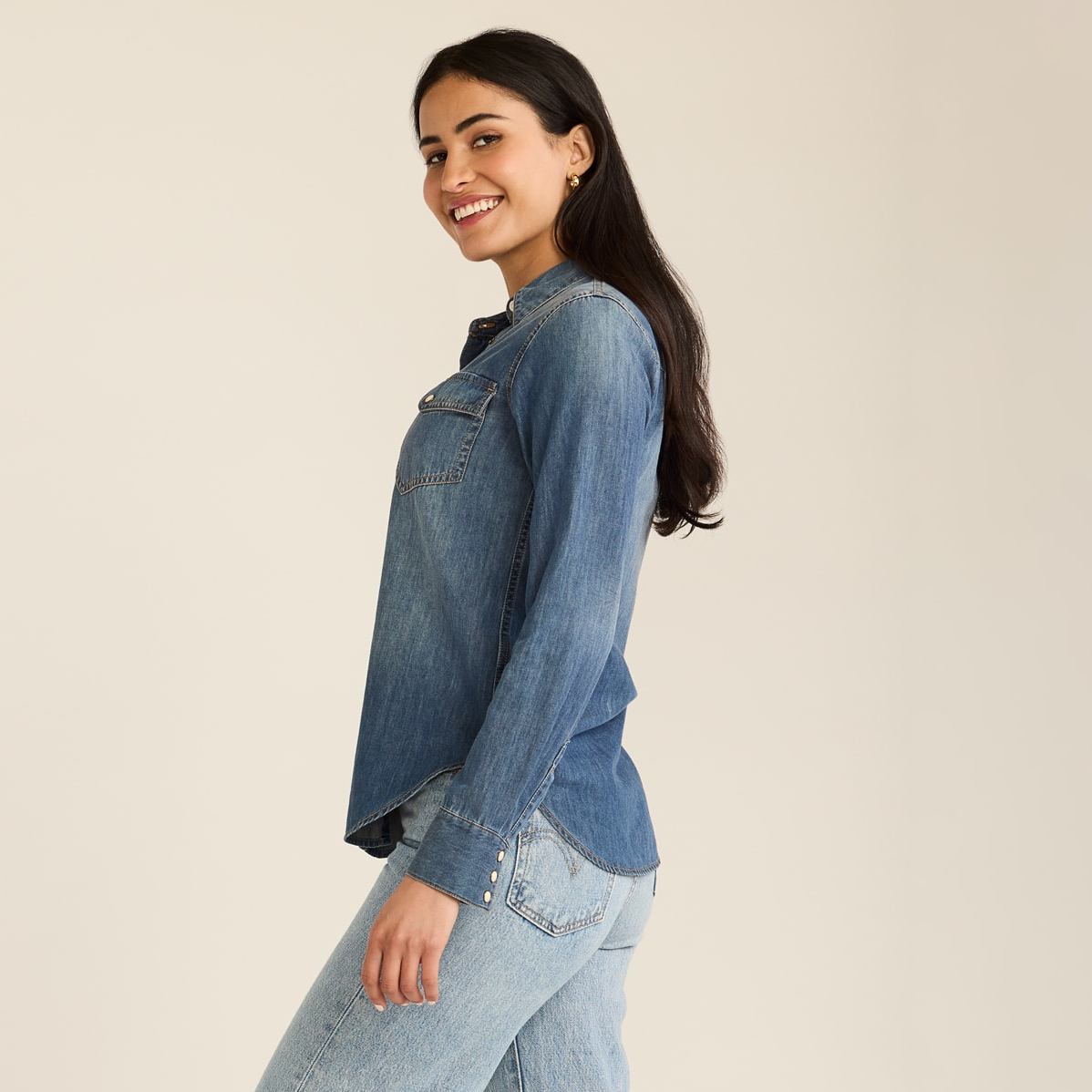 Pendleton Women's Chambray Gambler Shirt - Medium Blue