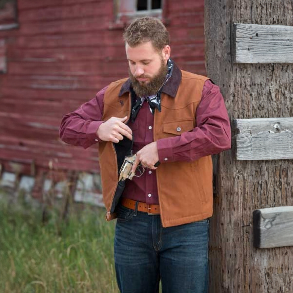 Wyoming Traders Men's Concealed Carry Vest - Cinnamon