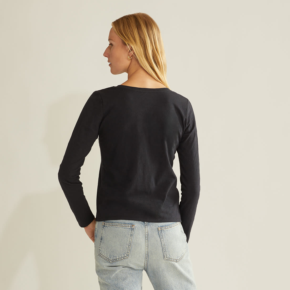 Pendleton Women's Long-Sleeve Cotton Slub Tee - Black