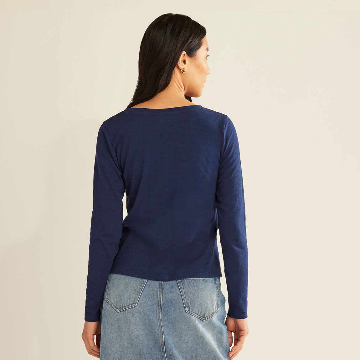 Pendleton Women's Long-Sleeve Cotton Slub Tee - Indigo