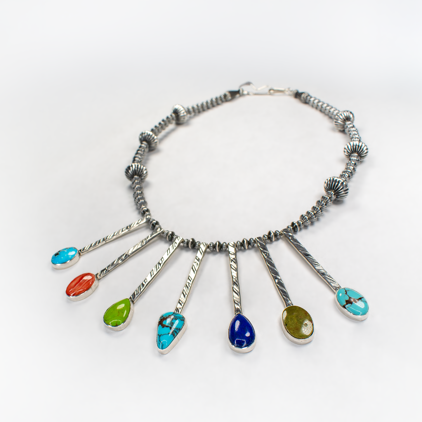 Mary Teller Multi Stone Raindrop Pillow Bead Necklace