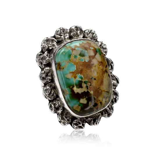 Desert Horizon Square Royston Turquoise Ring by Benjamin Piaso