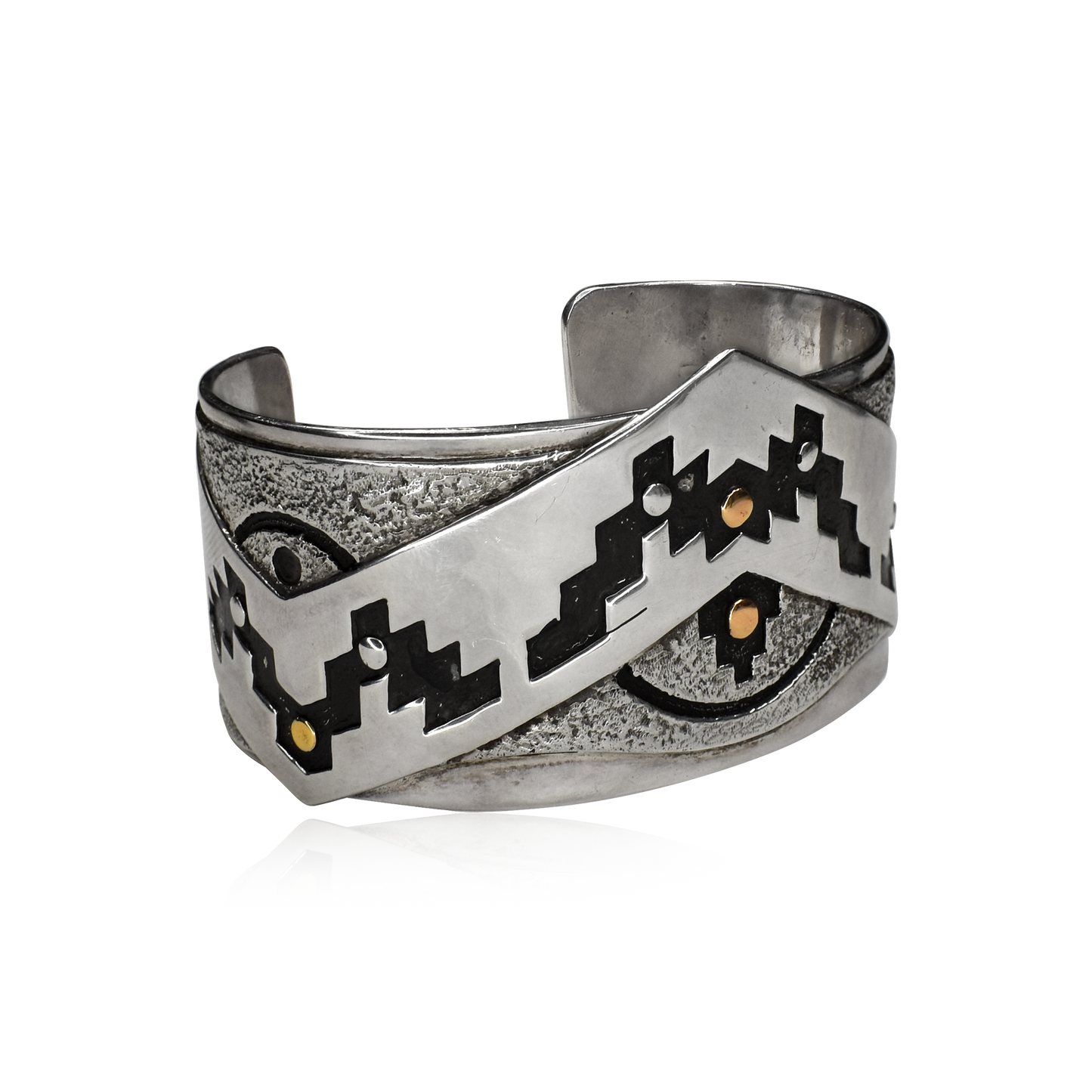 Elemental Path Sterling Silver & Gold Overlay Cuff by Herbert Joe