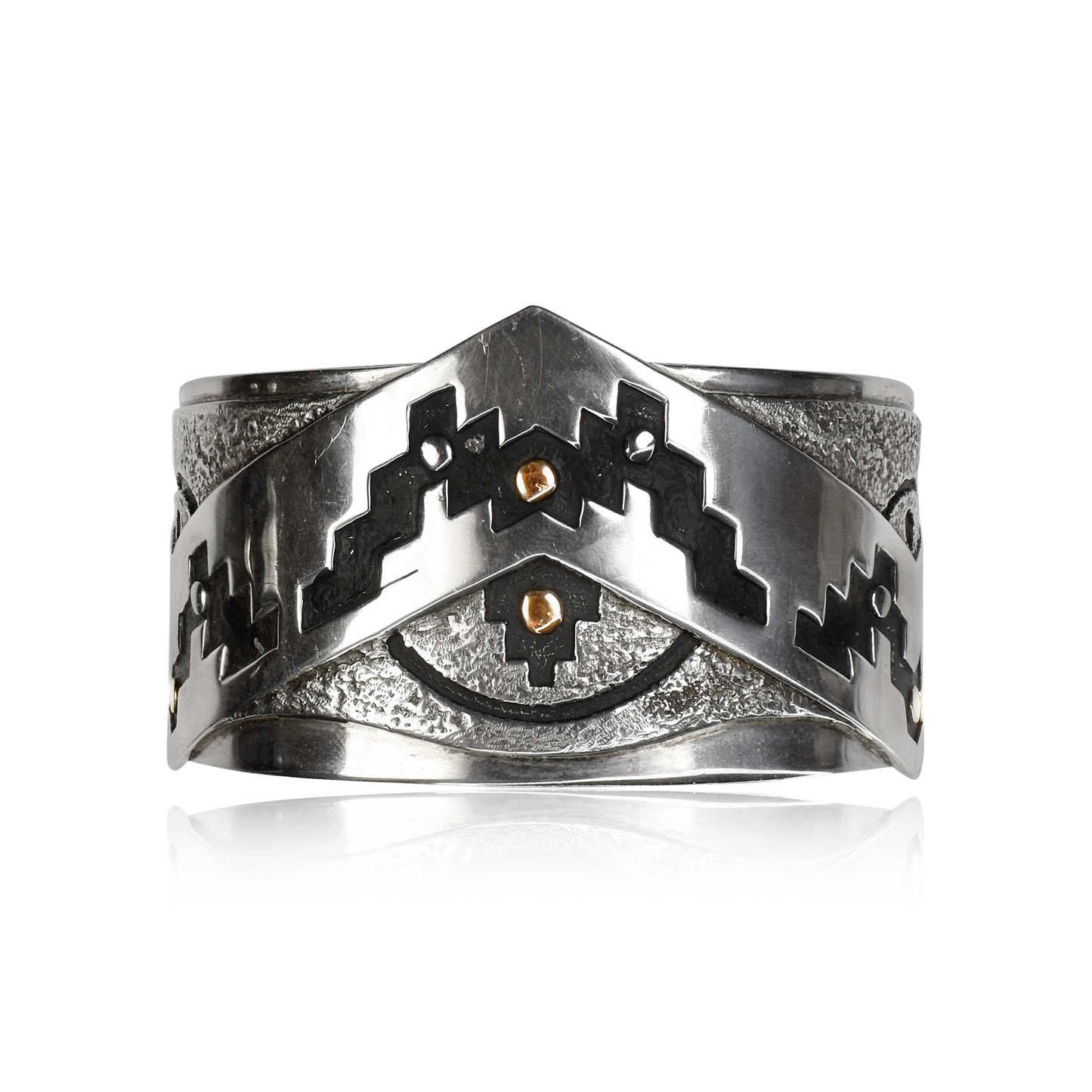 Elemental Path Sterling Silver & Gold Overlay Cuff by Herbert Joe