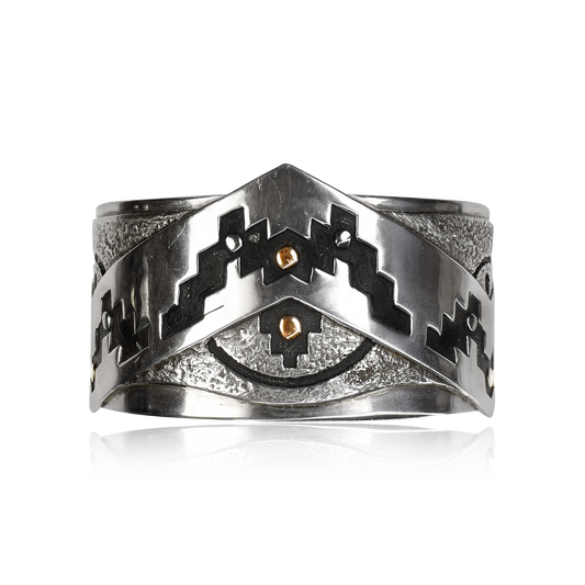 Elemental Path Sterling Silver & Gold Overlay Cuff by Herbert Joe