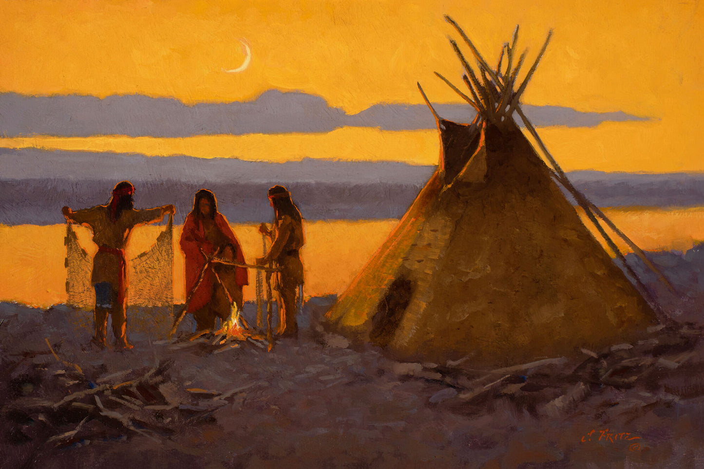 An Athabascan Fishing Camp by Charles Fritz - #91