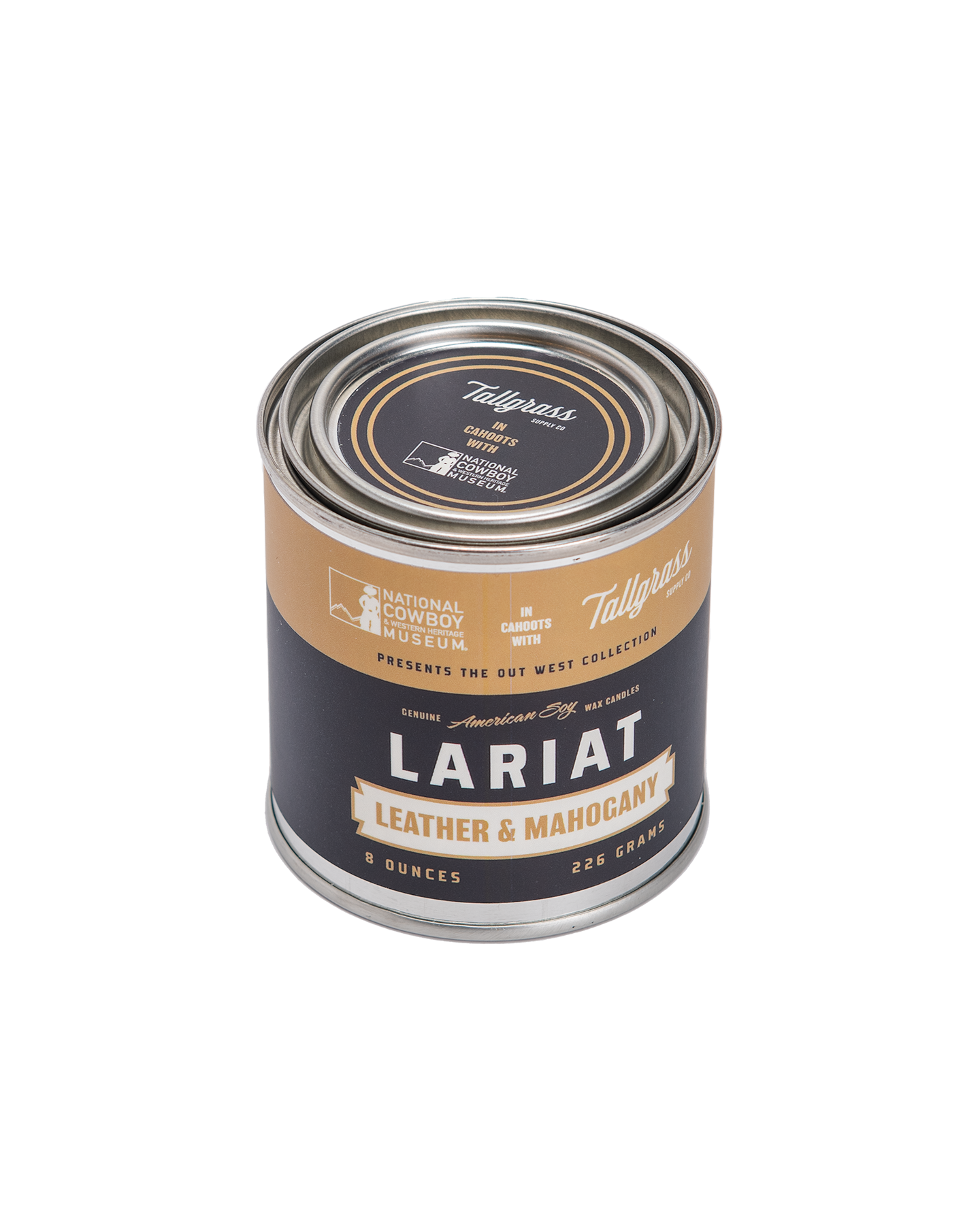 Tallgrass x NCWHM Out West Collection: Lariat - Leather & Mahogany Soy Wax Candle