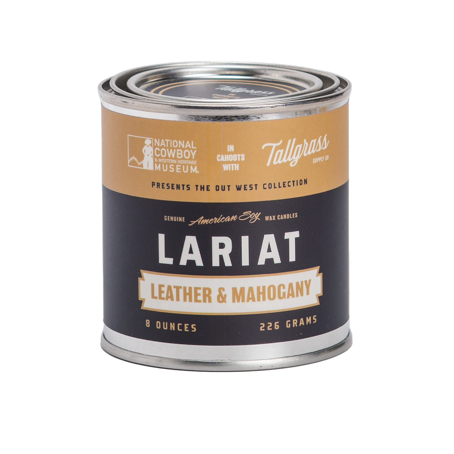 Tallgrass x NCWHM Out West Collection: Lariat - Leather & Mahogany Soy Wax Candle