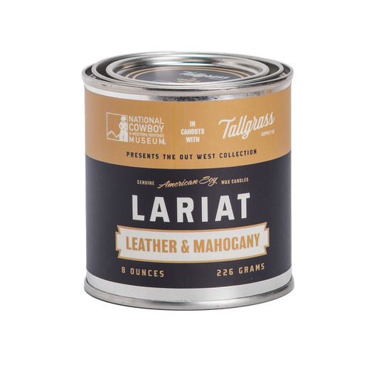 Tallgrass x NCWHM Out West Collection: Lariat - Leather & Mahogany Soy Wax Candle