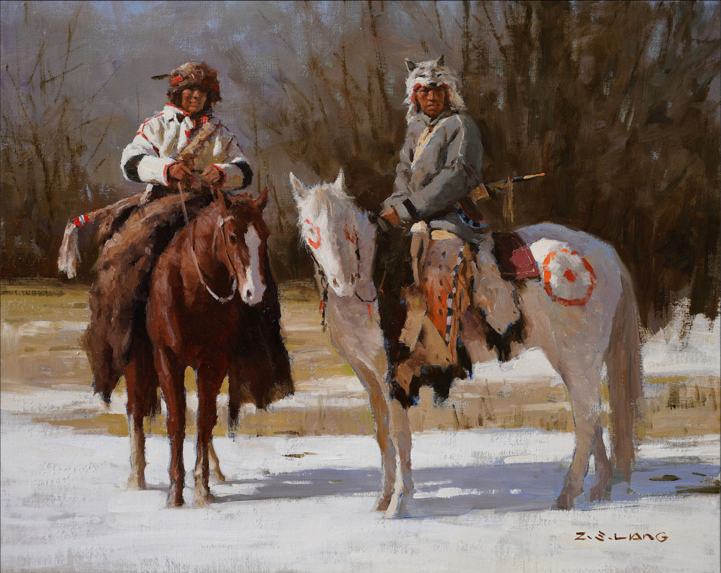 Blackfeet Hunters by Z.S. Liang - #150