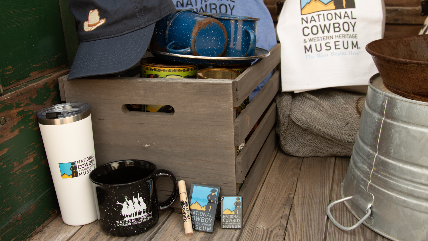 National Cowboy & Western Heritage Museum mugs, sticker, hat, souvenirs