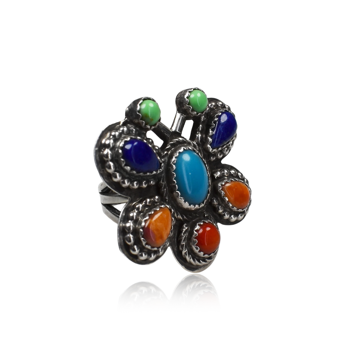 Multi-Stone Hand-Tooled Butterfly Ring by Garrison Boyd