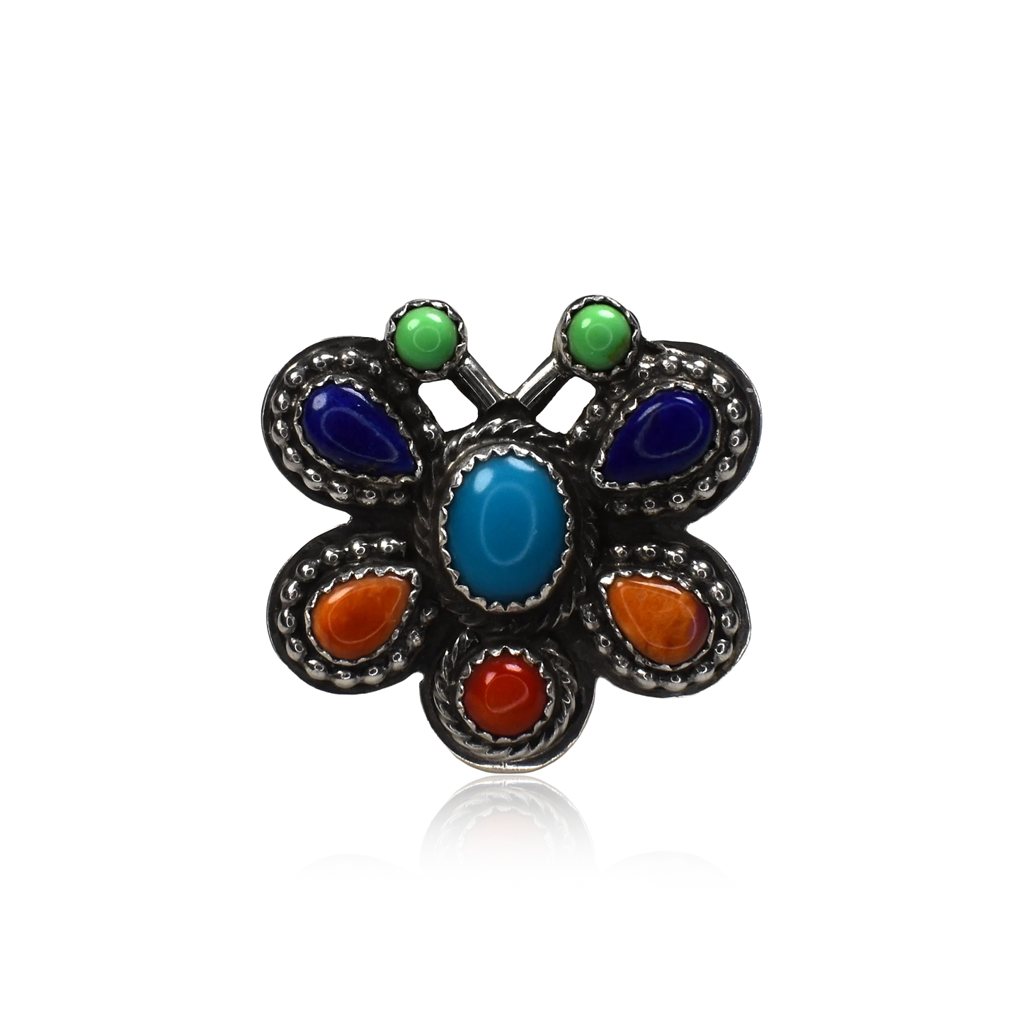 Multi-Stone Hand-Tooled Butterfly Ring by Garrison Boyd