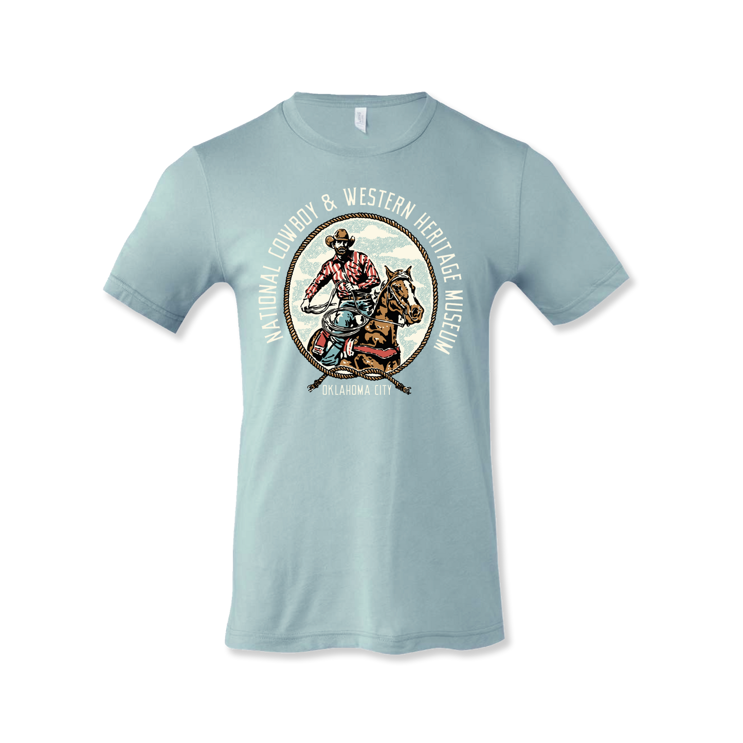 NCWHM Cowboy Lasso Graphic Tee - Dusty Blue