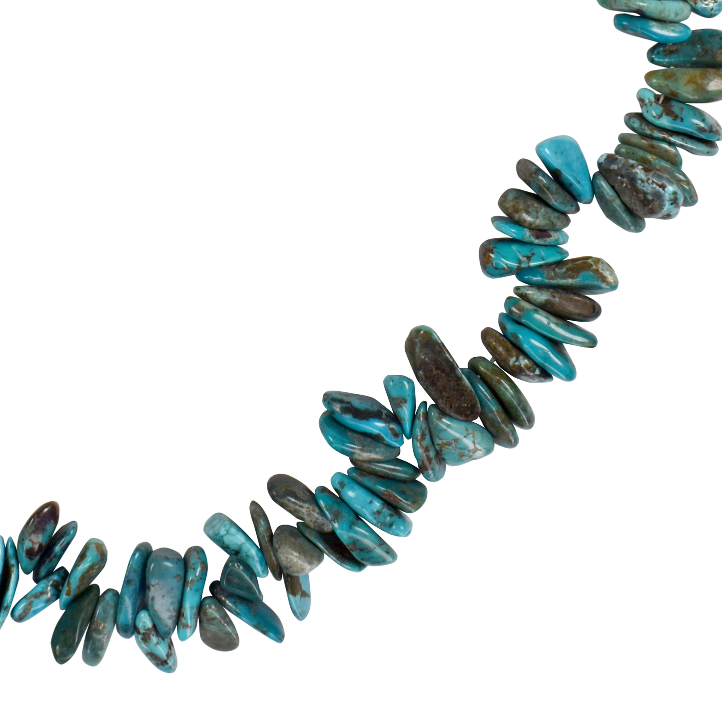 Navajo Kingman and Sleeping Beauty Turquoise Necklace with Sterling Silver Torpedo Beads
